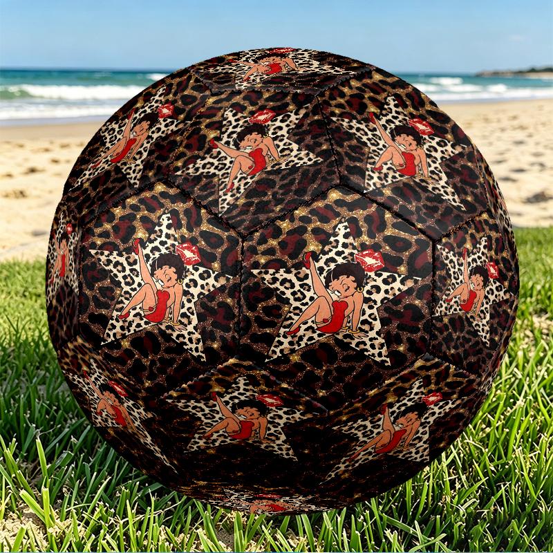 Betty Boop Print Size 5 Soccer Ball, PU Wear Resistant Football for Match Training and Daily Practice, Birthday Gift for Soccer Fans