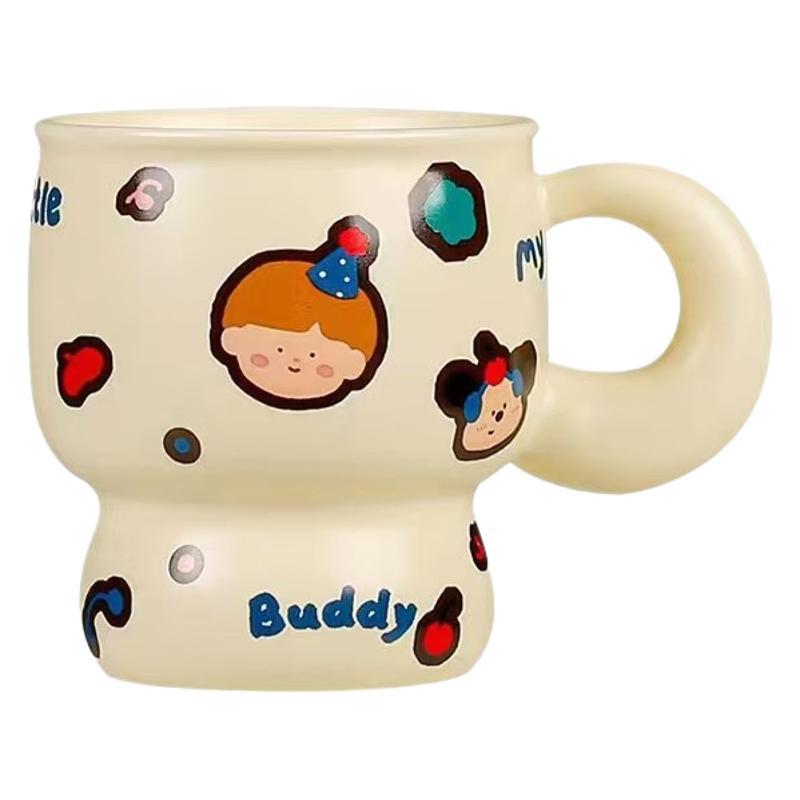 Couple Cute Gift Cream Style Coffee Cup Office Large Capacity Water Cup Individual Boy Girl Breakfast Cup