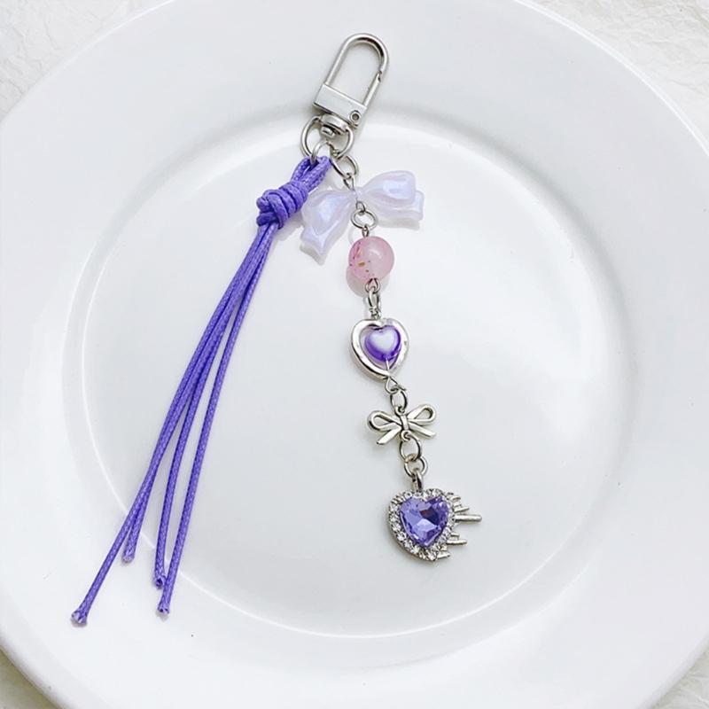 Modischer Perlen-Schlüsselanhänger-Charm mit Acryl-Anhänger Taschen-Schlüsselanhänger Schlüsselring Elegantes Damenmode-Accessoire