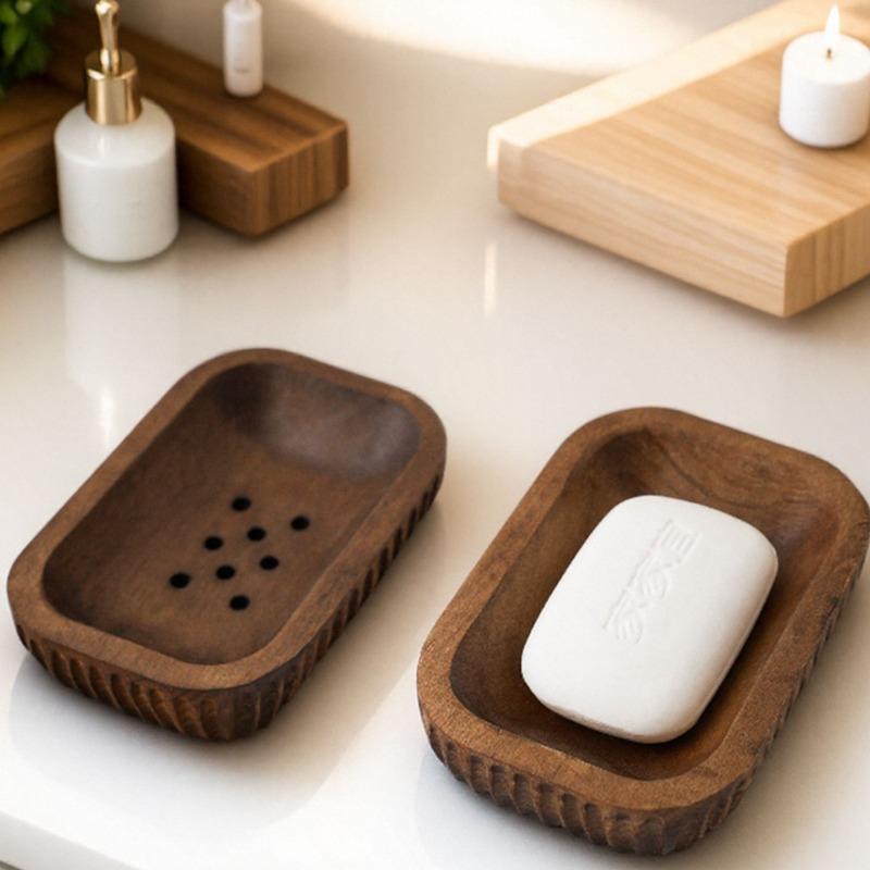 New Soap Box Handmade Solid Wood Soap Box Toilet Drain Soap Box Wooden Bathroom Uncovered Soap Box Drain