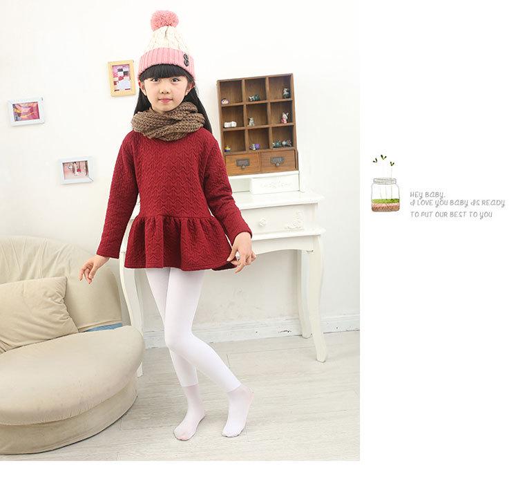 Children's 900D Dragon Claw Hair Ballet Dance Pantyhose - Autumn & Winter Thickened White Tights