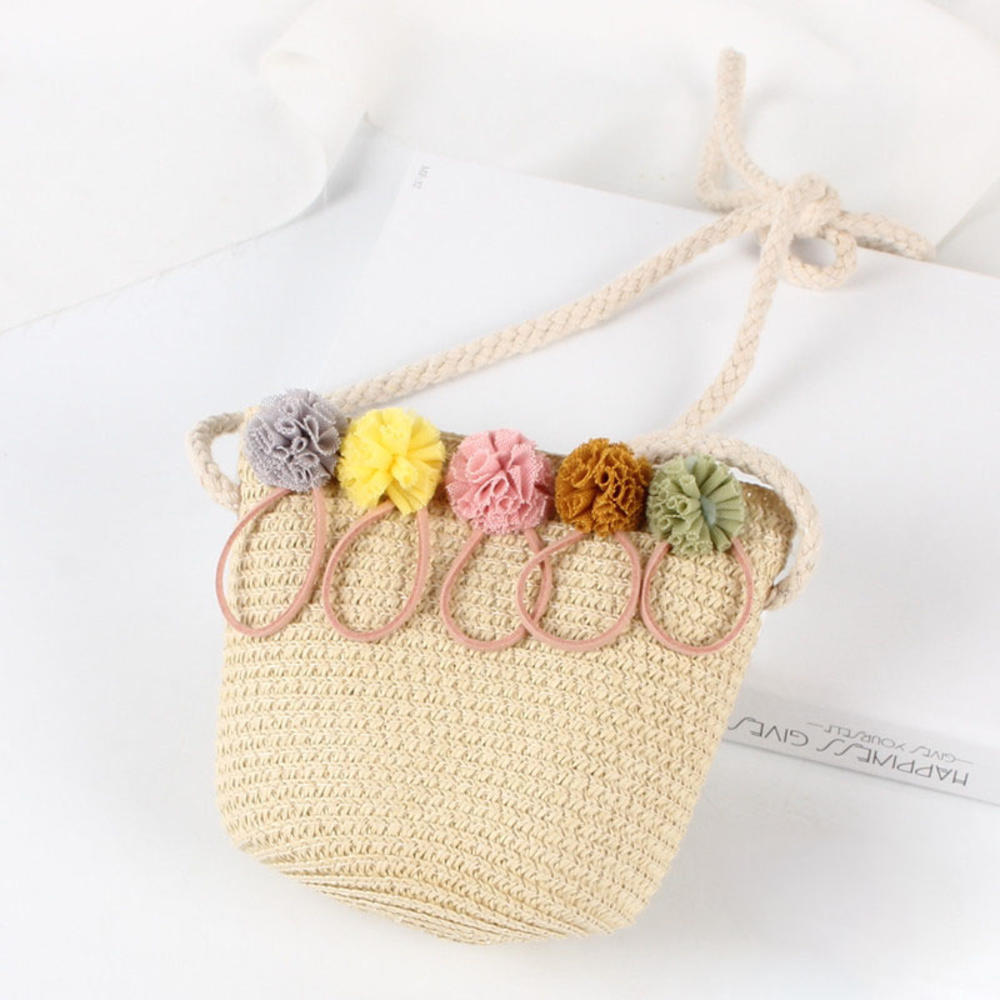 Handmade Straw Bag Women Woven Beach Crossbody Bag Ladies Shoulder Rattan Handmade Knitted Candy Color Small Handbag