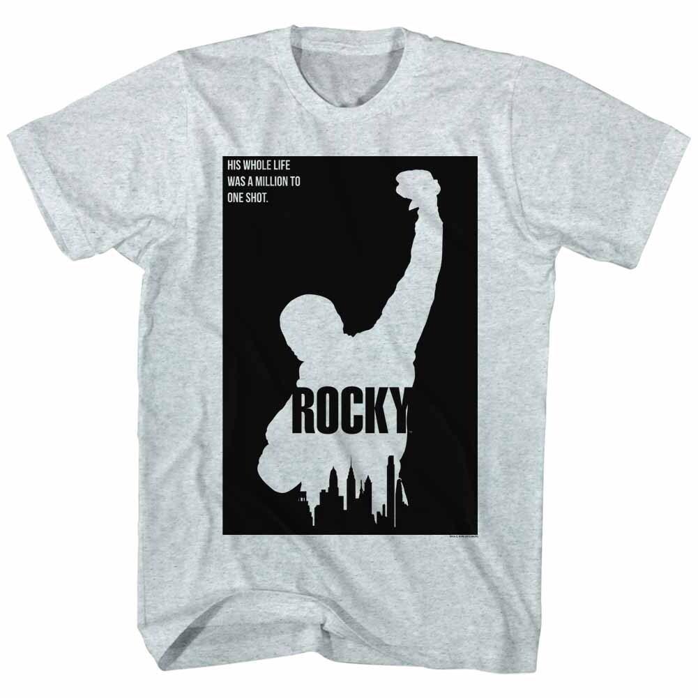 Rocky Movie Silhouette Philly Skyline His Life Million To One Shot Men T Shirt S
