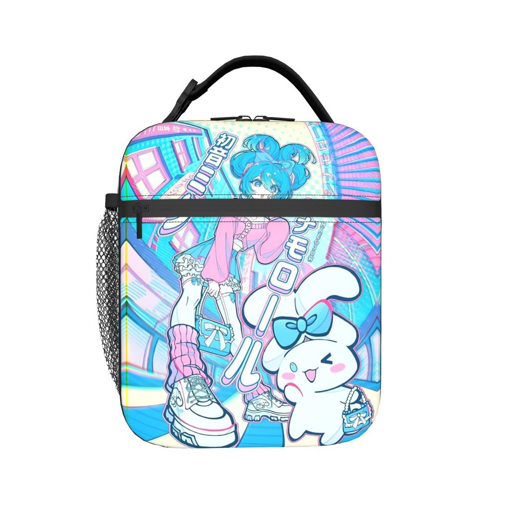 Custom Hatsunes Anime Mikus Resuable Lunch Boxes Women Men Waterproof Manga Cooler Thermal Food Insulated Lunch Bag Office Work