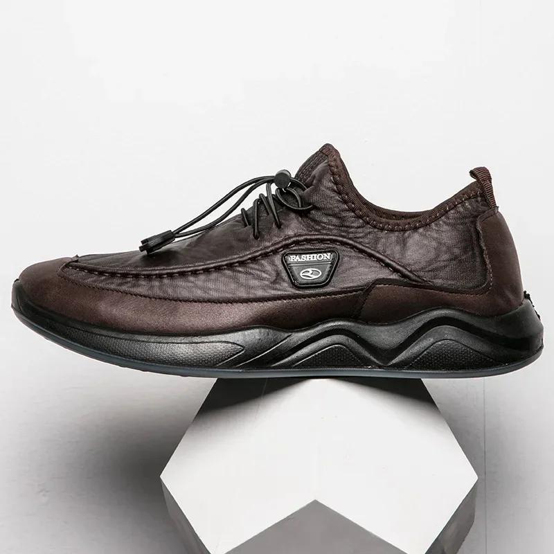 Модные брендовые зимние мужские ботинки из микрофибры — фото 5