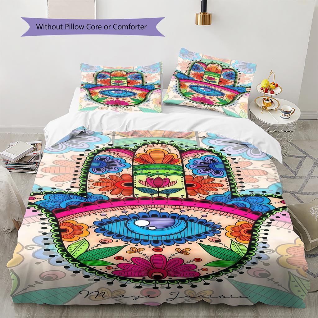 Nazar Boncuğu Pattern Bedding,Quilt Set Quilt Cover Pillowcase Home Birthday Gift (1 * duvet cover + 2 * pillowcase, without core)