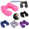 U-shaped Inflatable Neck Pillow Set For Travel With Camel Hump Design Soft And Comfortable