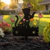 Metal Free Garden Stake Acrylic Kitten Silhouette Stake, Decorative Yard Sculpture with Flowers And Weatherproof Statue Butterflies, Waterproof