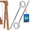 Gancho de columpio para techo Kotarbau®, Abrazadera, Atornillable, Acero inoxidable, 230 mm, Juego de 2