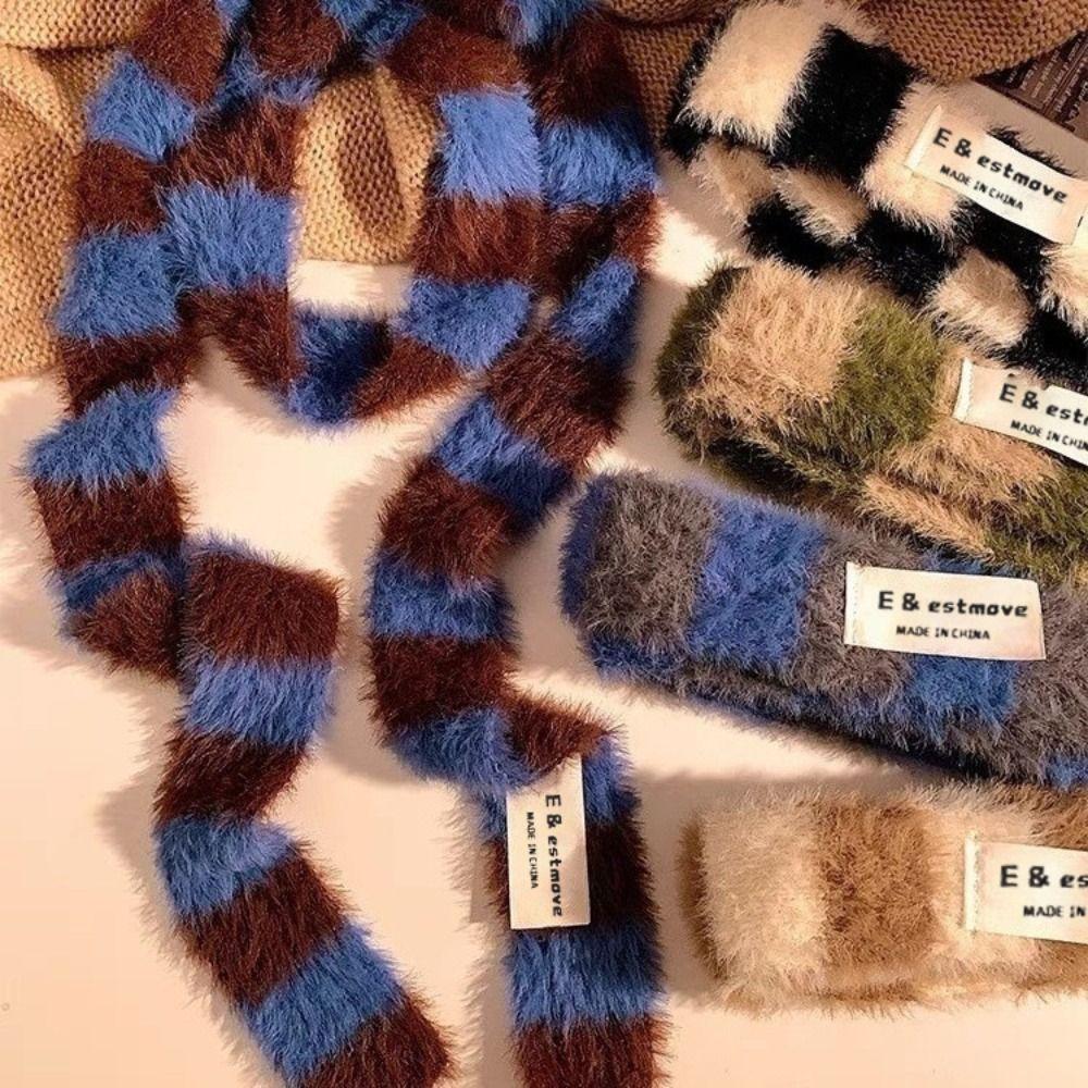 Warm Neck Y2K Girl Stripe Scarf Slim Thin Scarf Harajuku Style Neck Scarves Autumn Winter