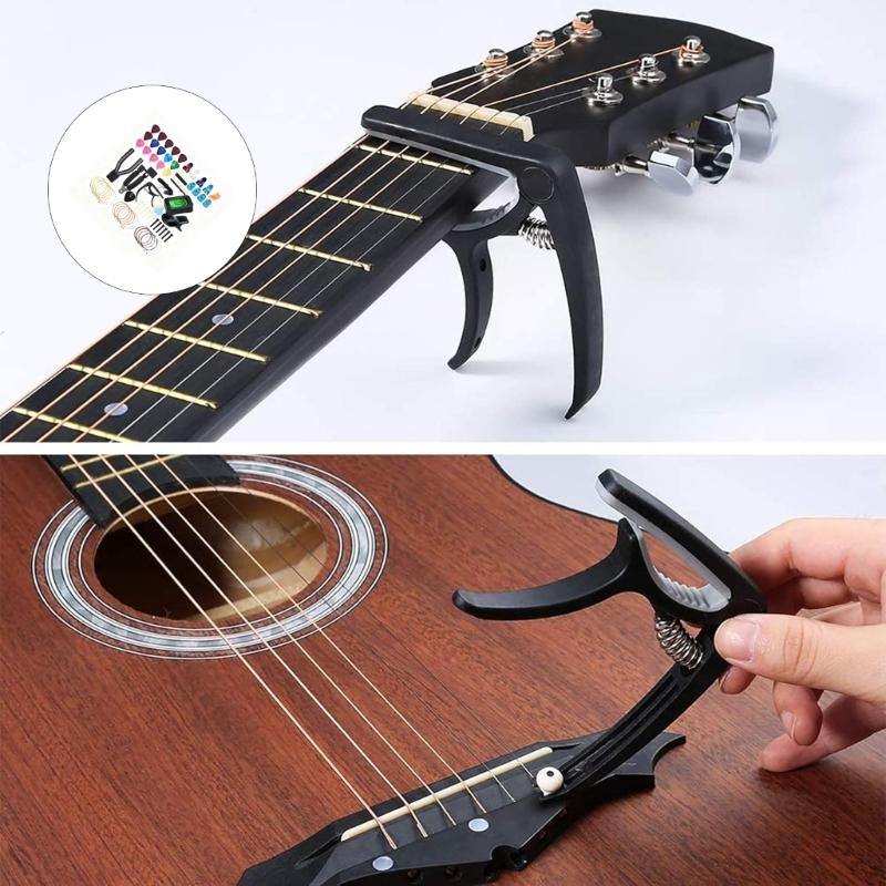 Guitar Accessories Pack with Guitar Strings, Bridge Pins, Bridge Saddles and Nut
