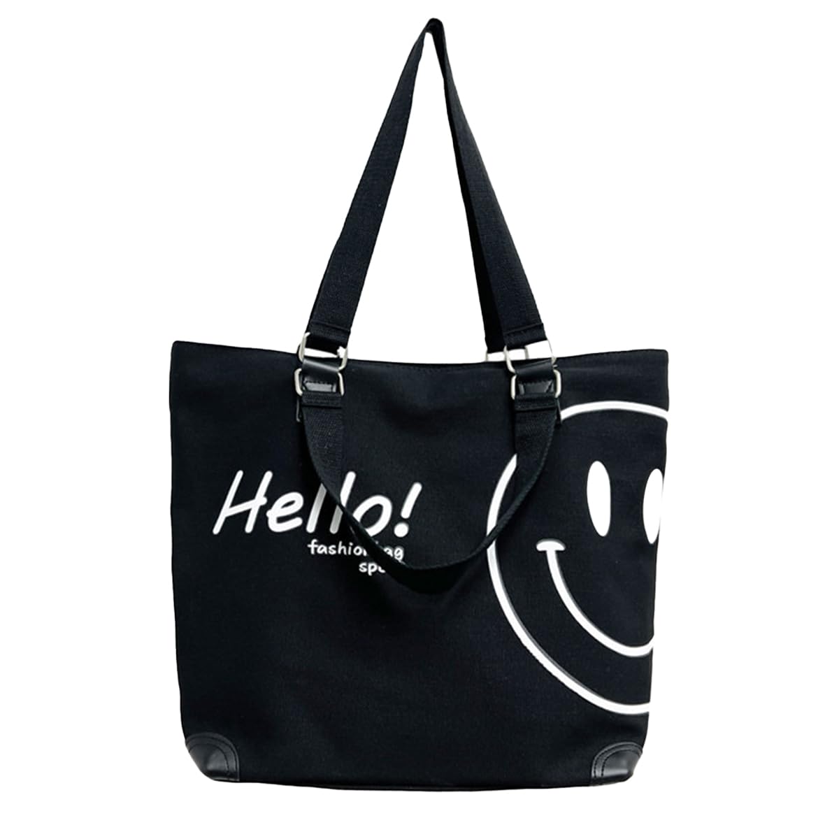 

Tote Canvas Large Canvas Smile Big Tote [DIVA Rose] Bag, Women s, Handbag, Large, Cute, Capacity, Handbag, Bag, Stylish, Lightweight, (Black) чорний