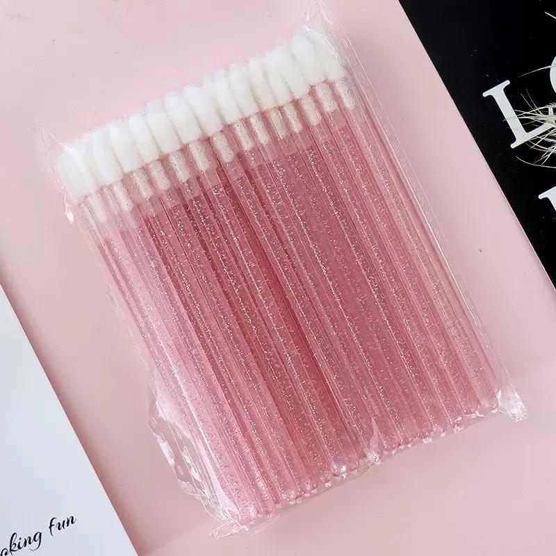 Wholesale Manufacturer Supplier Cotton Cleaning Lip Brush Disposable Portable Crystal Color Fashion Professional Lip Applicator