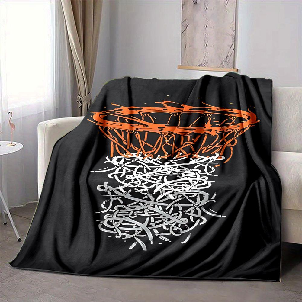 1 Stück Basketballnetz-Decke, Leichte Flanell-Kuscheldecke für Sofa, Bett, Reisen, Camping, Wohnzimmer, Büro, Couch081
