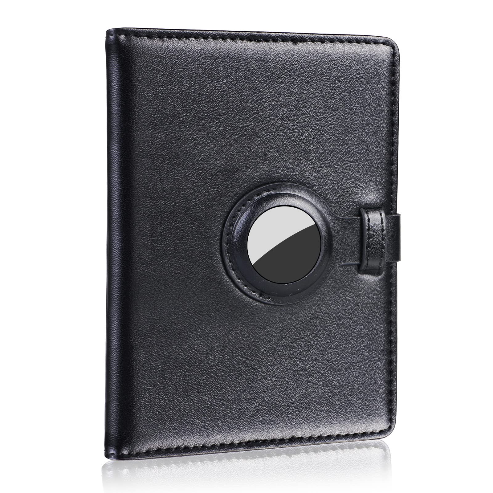 

Airtag Passport Holder and Vaccine Card Holder with Airtag Passport Cover Wallet Travel Passport Wallet Case for Men and Women, Black, 21.514cm,