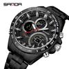 SANDA brand 3175 men's electronic quartz watch steel core black technology multifunctional waterproof men's quartz watchv