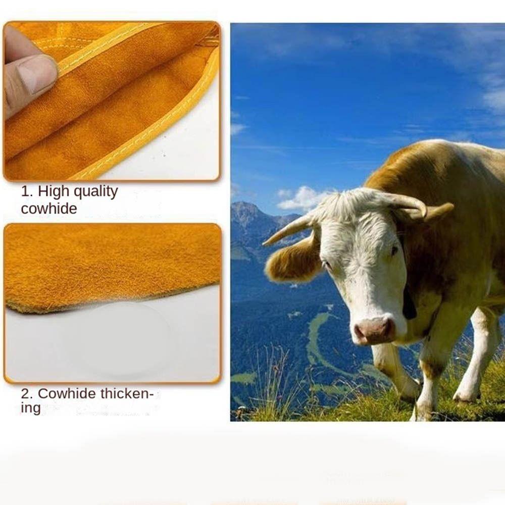 Non-stick Liner Leather Welding Work Sleeves Cowhide Leather Arm Guards  Welding Supplies