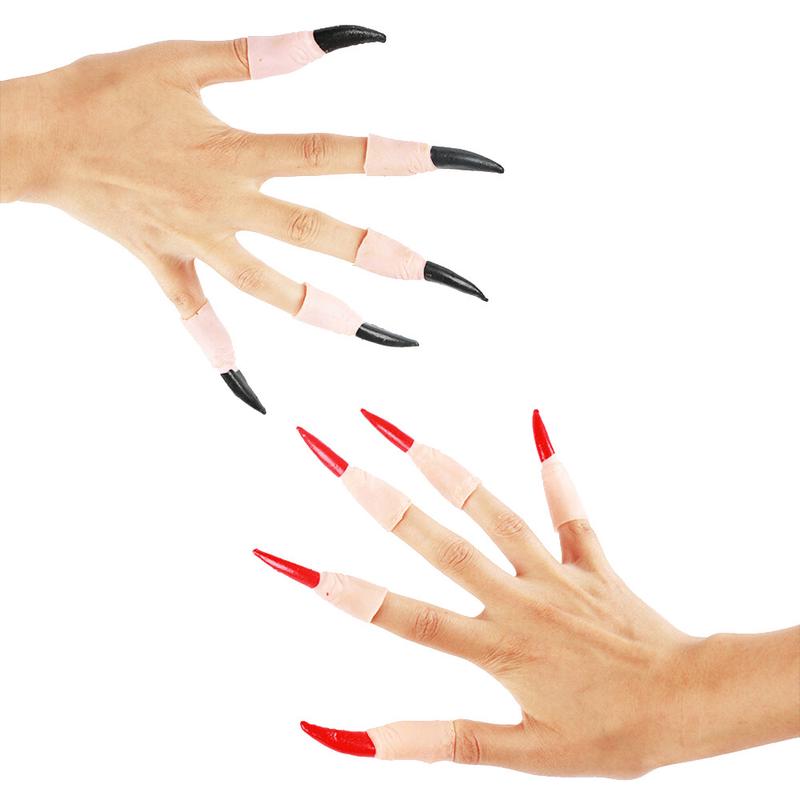10Pcs Zombie Hexe gefälschte Finger Nägel Set Halloween-Party Prop Exquisite Unisex Spielzeug