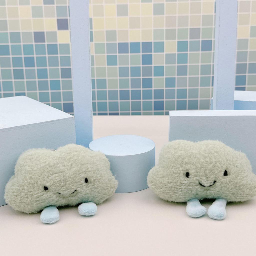 Cloud-Shaped Cartoon Plush Pendant: Cute Backpack Doll Keychain & Schoolbag Decoration.