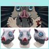 Fantastisk Demon Slayer Kimetsu No Yaiba Hashibira Inosuke Latexmask för Cosplay-evenemang