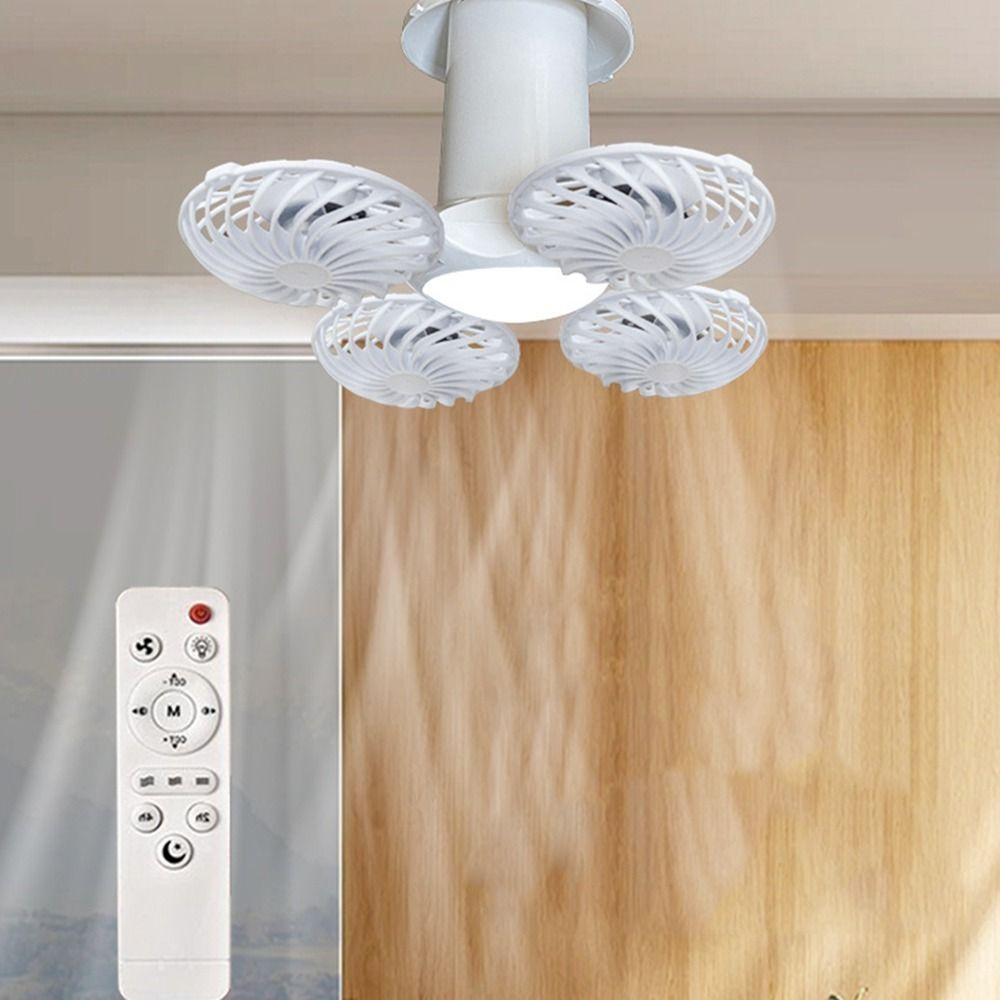 Wind Speed Adjustable LED Ceiling Fan Light 3 Lighting Modes Electric Cordless Fan  Bedroom