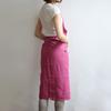 Lino e Lina Manon A266 Magenta Full Apron, Perfect for Kitchen, Men's and Women's, Solid Linen, Simple, Long Length