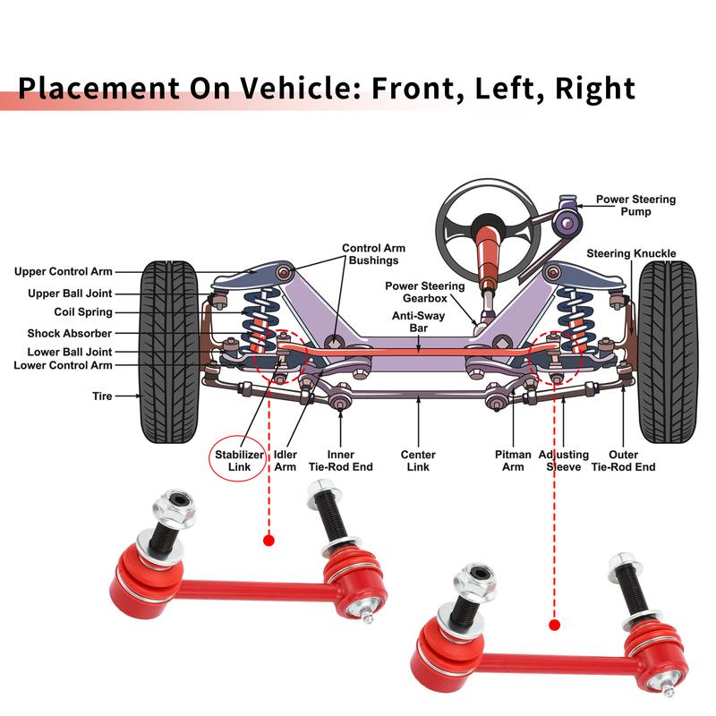 UXCELL 2pcs Front Sway Bar Links Stabilizer Link Kit for Toyota Tacoma 2WD 4WD 05-17