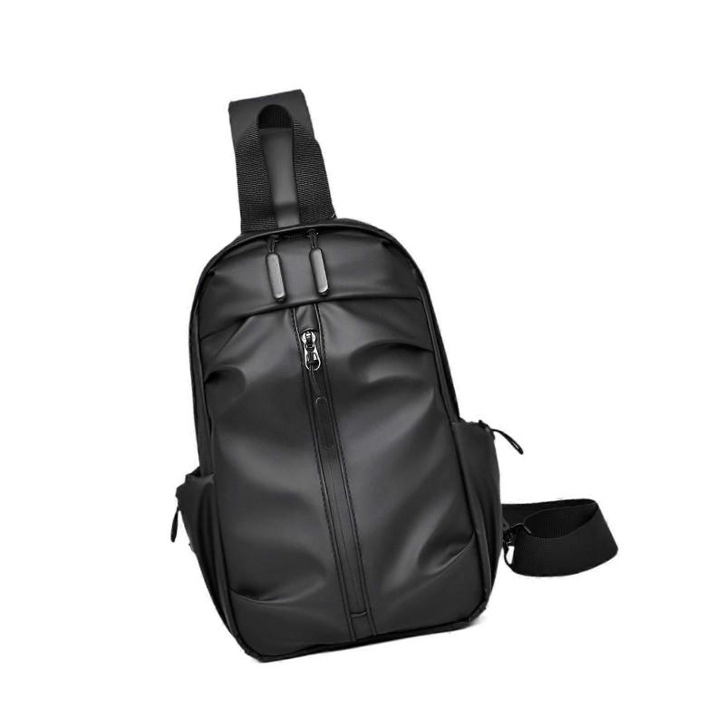 Men's Chest Bag Multifunctional Fashion Waterproof Travel Bag Hiking Daypack Black