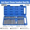 40 Piece Set of Automotive Repair Tools, Including Hexagonal, Hexagonal, and Hexagonal Screwdriver Head Sleeve Sets