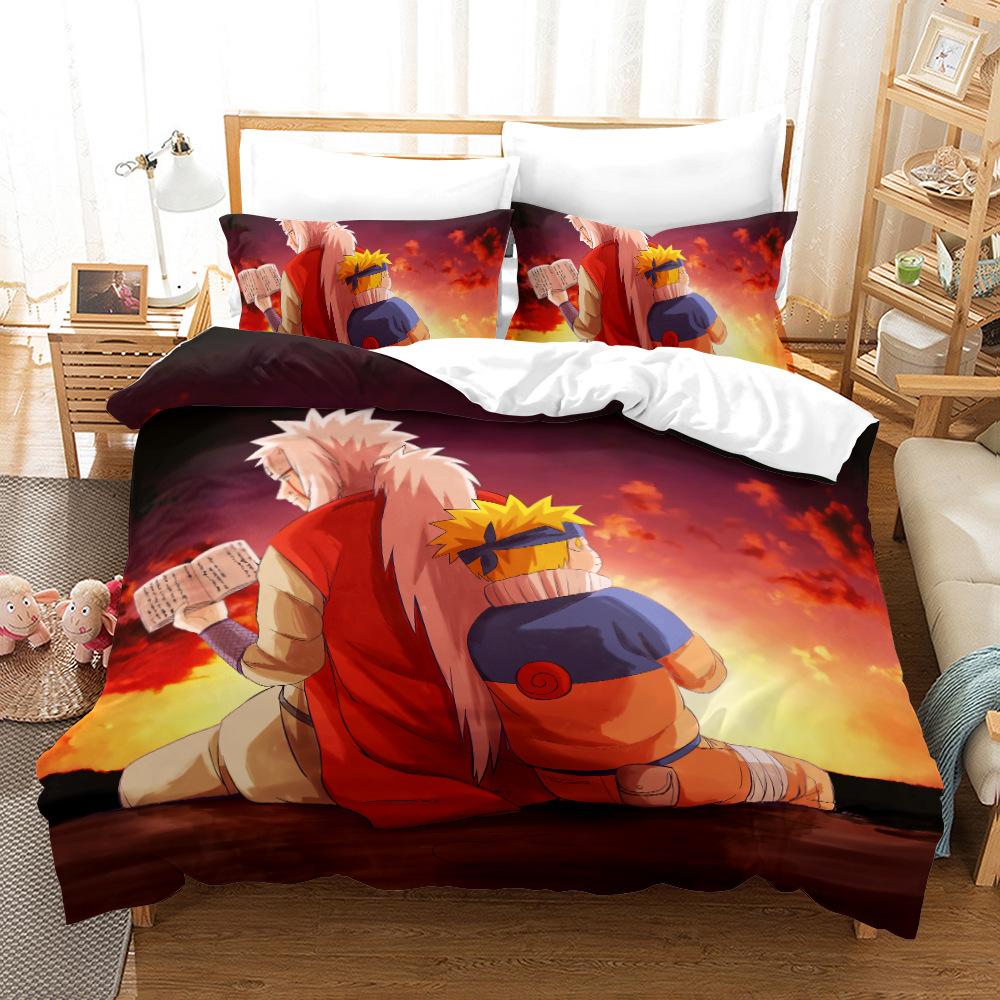 

Naruto Naruto Sasuke Digital Printing Three-Piece Set Grinding Quilt Cover Pillowcase Customization EU S(135*200/50*75*1)