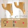2 Pack Wooden Curtain Rod Brackets Multipurpose Curtain Rod Holders with 20 Pcs Curtain Rings with Clips for Bathroom Bedroom Livingroom Kitchen