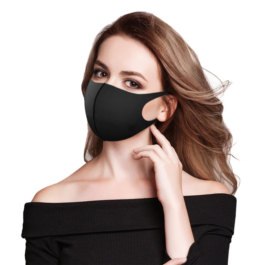 Sun Protection Face Mask for Men Women Spring Summer Black Earloop Mask Breathable Block Droplets Elastic Washable Face Mask