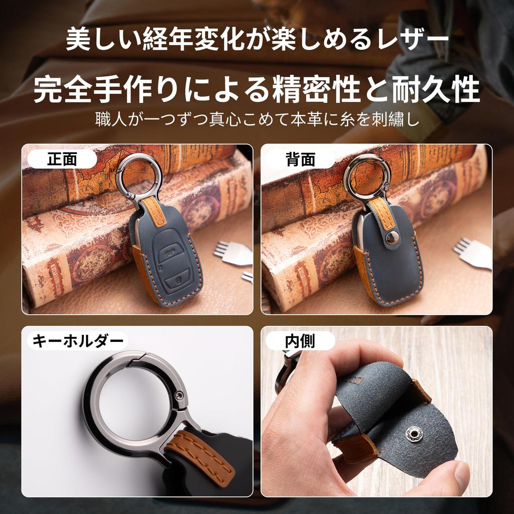 [PIMOHI] Compatible with Subaru Key Case Genuine Leather Crosstrek Forester