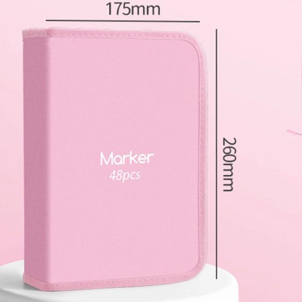 Folding Marker Pen Organizer Zipper Marker Pen Contaioner Cartoon Marker Pen Pouch Art Supplies