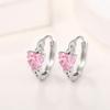 CAOSHI Shiny Four Color Available Cubic Zirconia Hoop Earrings for Women Sweet Cute Heart Shaped Accessories Girls Party Zircon