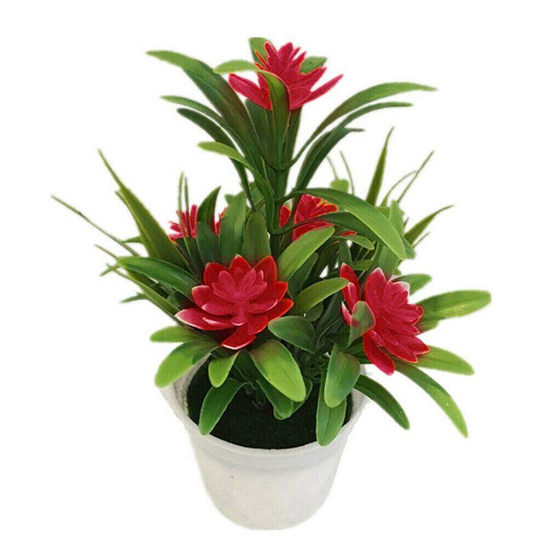Flower Fake Outdoor False Plants Flowers Artificial Garden Home Decor Pot With