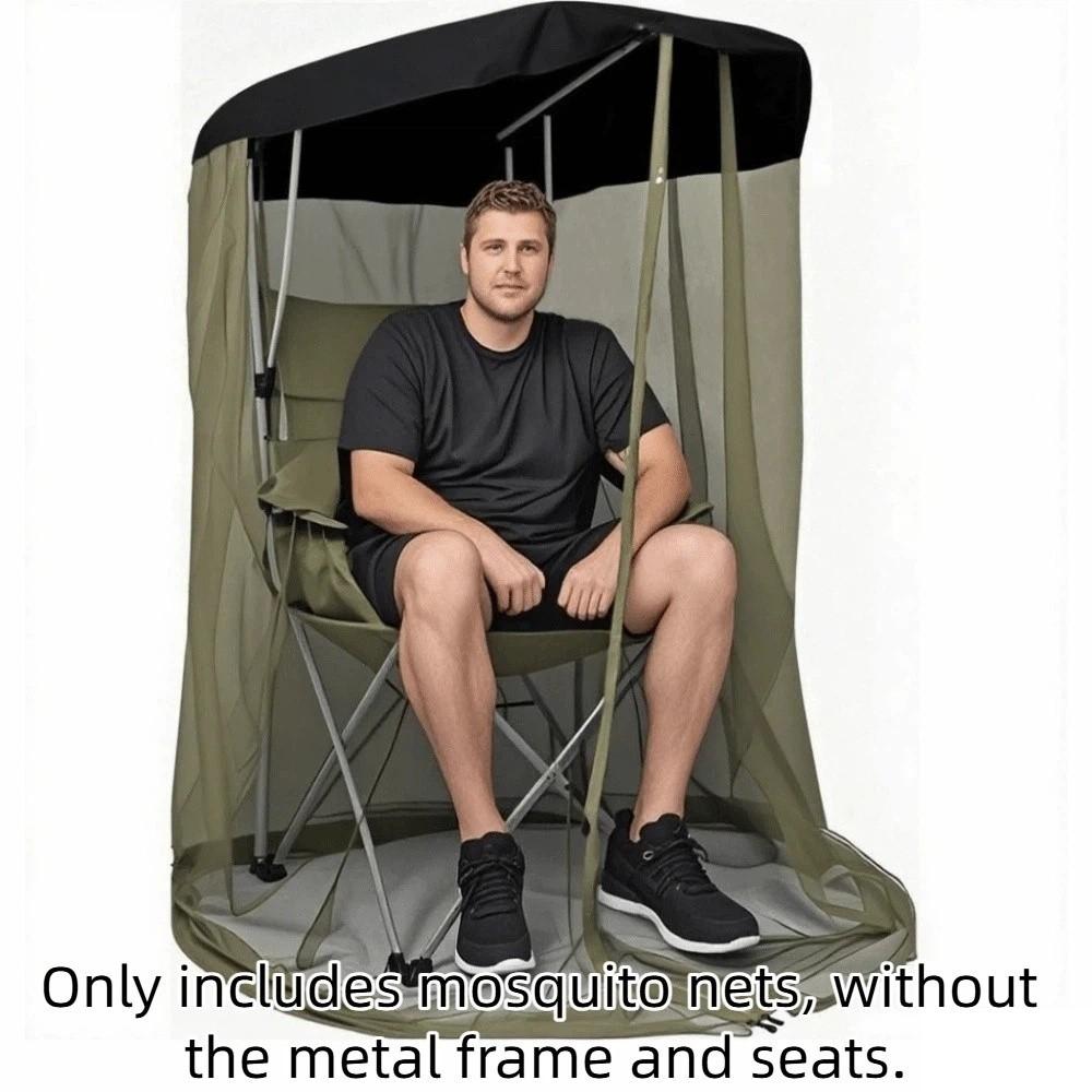 

Zipper Opening Insect Shield Net Compact Size Mesh Tent Durable Chair Use Mosquito Net Hiking зелений
