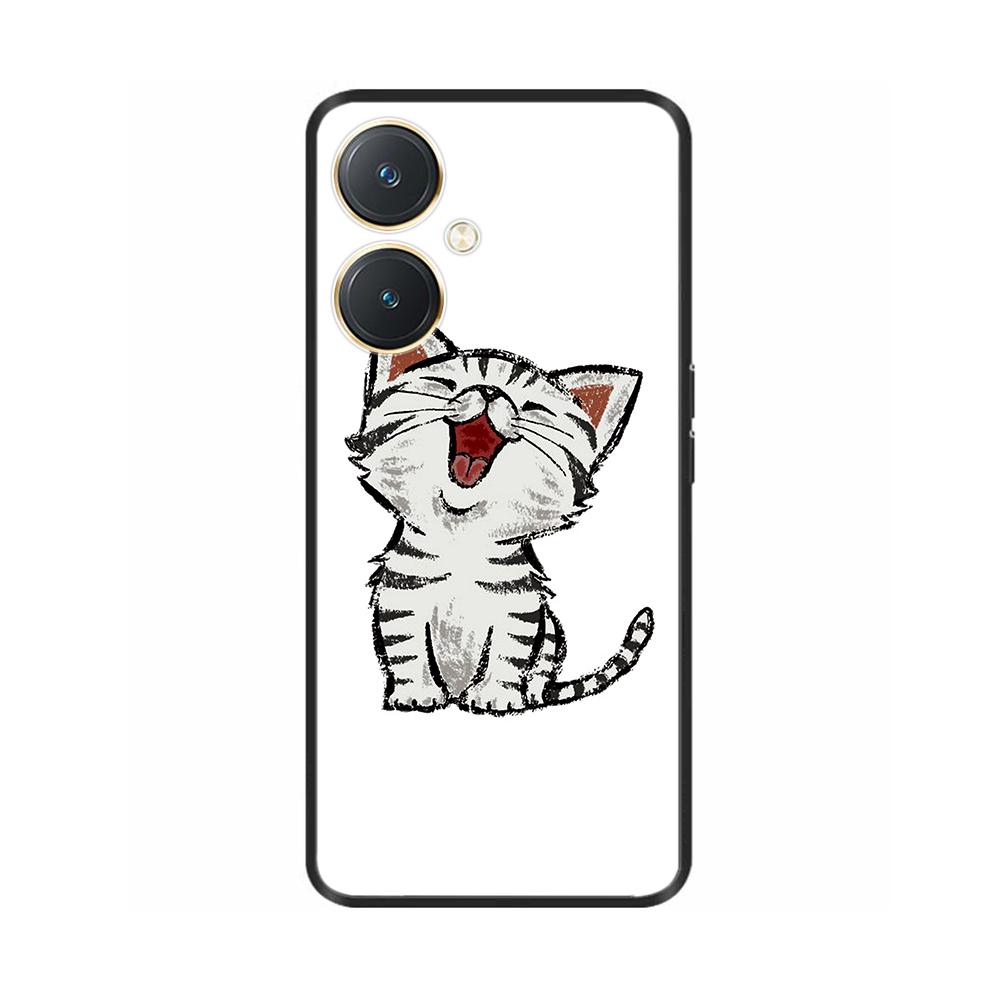 For Vivo Y27 Y27s Case Fashion Flowers Black Soft Coque Silicone Shockproof TPU Phone Cover Funda for Vivo Y27 Y 27 Bumper V2249