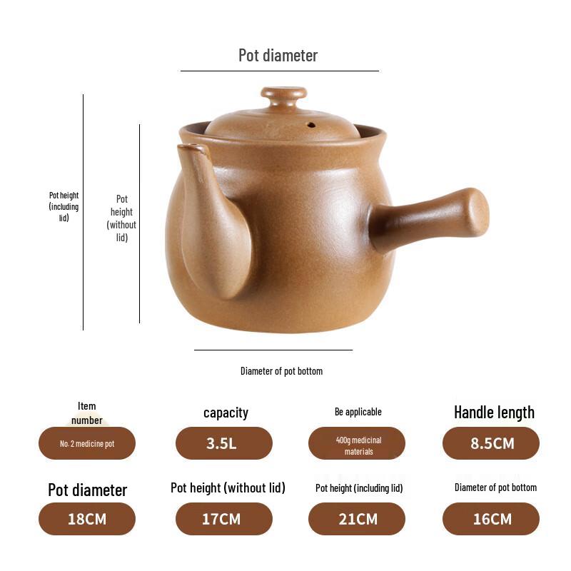 Lilang Traditional Unglazed Clay Herbal Pot