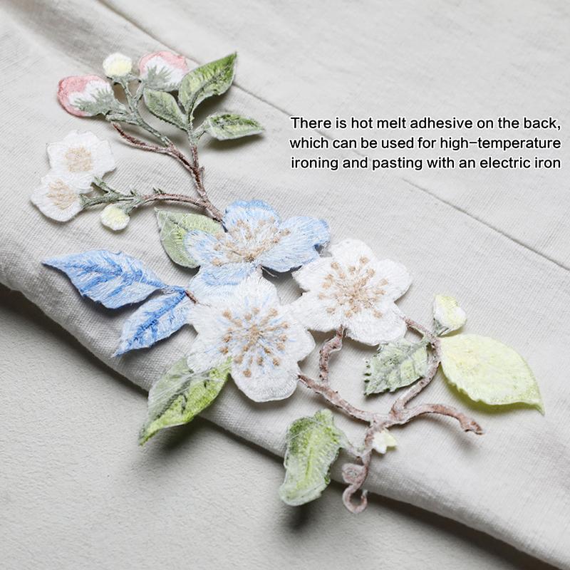 1Pcs Jacket Jeans Craft Accessories Flower Embroidery Patch Iron On Elegant Patches For Clothes Bags DIY Embroidered Stickers