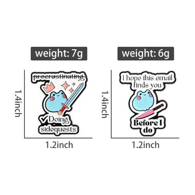 Cute Froggy Enamel Pins I Hope This Email Finds You Before I Do Brooches Lapel Badges Cartoon Animal Jewelry Gift for Friends