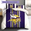 Set Copripiumino Trapuntato con Motivo Minnesota Vikings Decorazione per la Casa Regalo (1 * copripiumino + 2 * federe senza imbottitura)