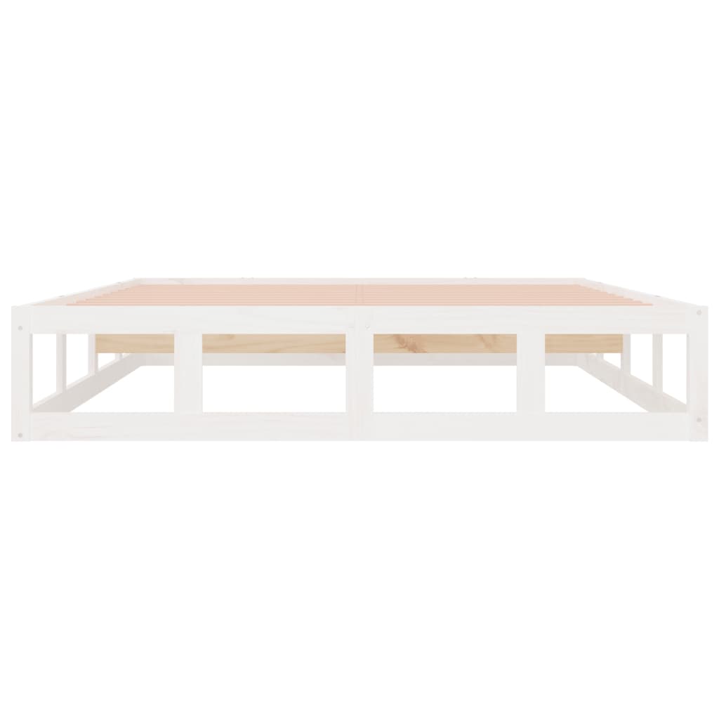 Solid Wood Bed White 150 x 200 cm