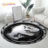 3D Cartoon Jurassic Park Dinosaur Area Rug,Round Carpet Rug for Living Room Bedroom Sofa Decor,Children Play Non-slip Floor Mat