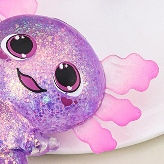 Glittery Salamander Squeeze Toy Soft Slow Rebound Stress Relief Fidget with Transparent Glitter Cute Decompression Gift