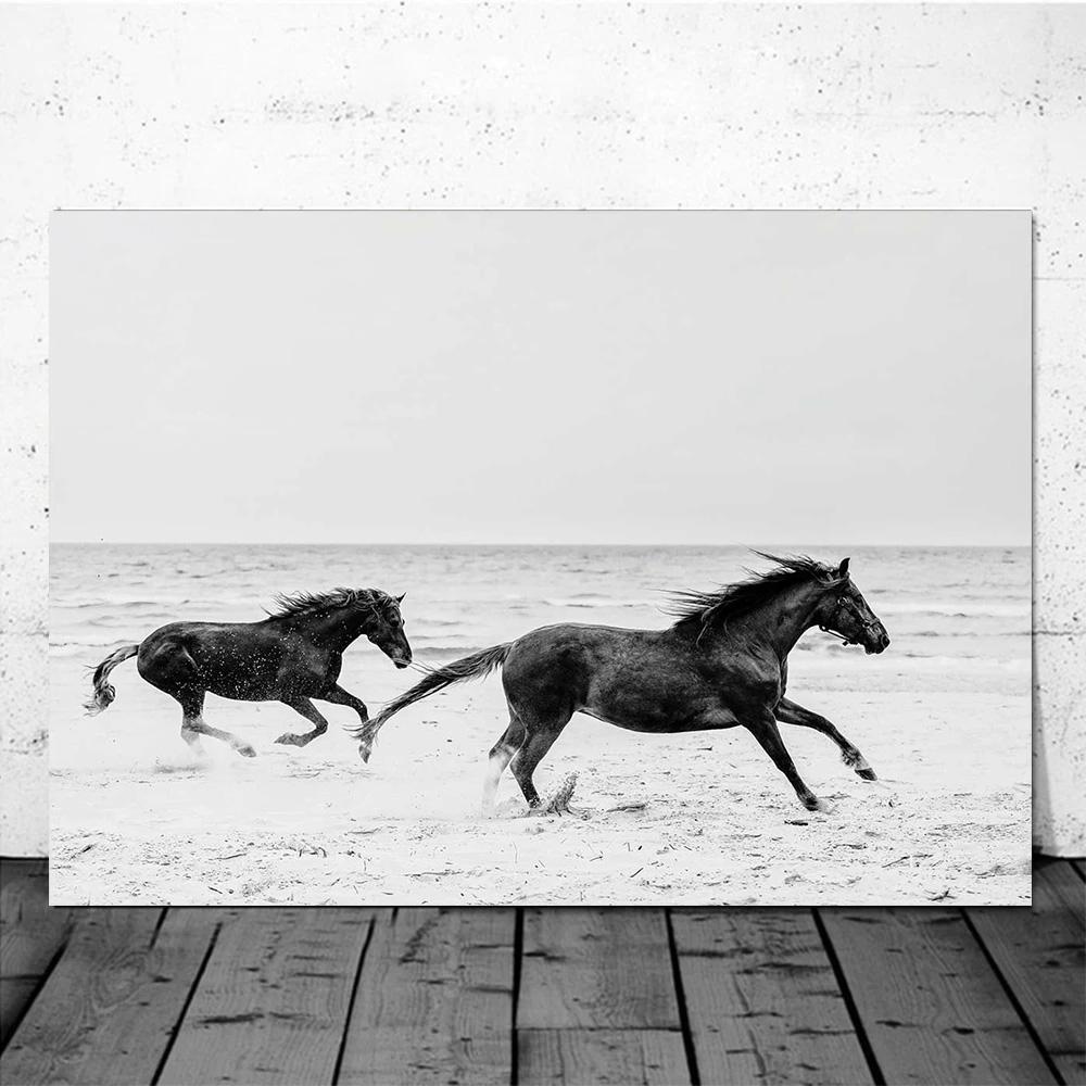 

Черно-белый портрет лошади, постер, печать на холсте, картина с изображением бегущих лошадей, настенное искусство, картина для декора комнаты в фермерском доме 20x30cm