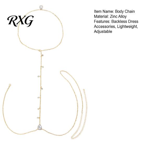 Adjustable Body Chain Rhinestone Waterdrop Back Chain, Bridal Wedding Backless Dress Backdrop Thin Waist Necklace, Sexy Jewelry for Women