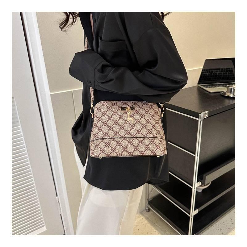 Stilvolle Pendler-Umhängetasche aus PU-Leder für Damen mit schickem Design in Khaki