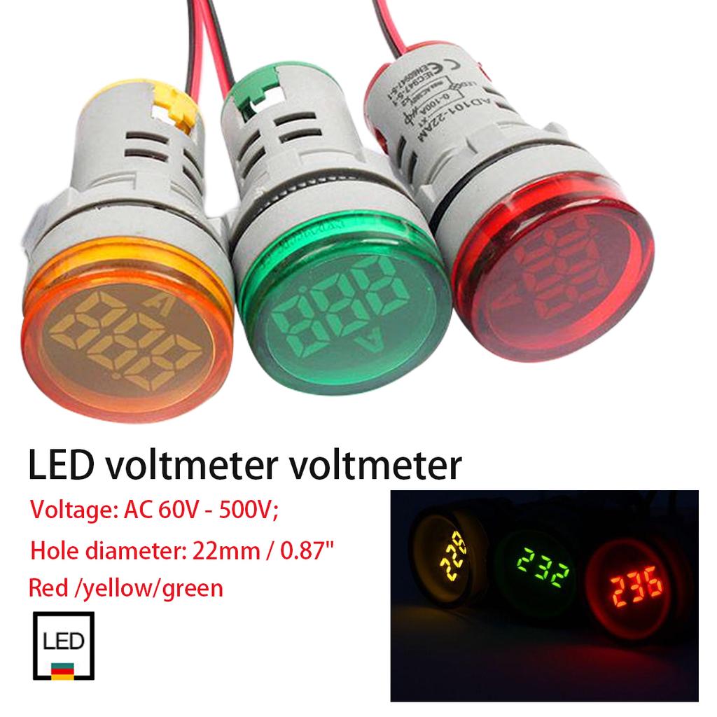 Blue AC 60V-500V LED Indicator Digital Display AC Voltmeter AD16-22DS Indicator for Mechanical Equipment Blue AC 60V-500V LED Indicator Digital Display AC Voltmeter AD16-22DS Indicator for Mechanical Equipment