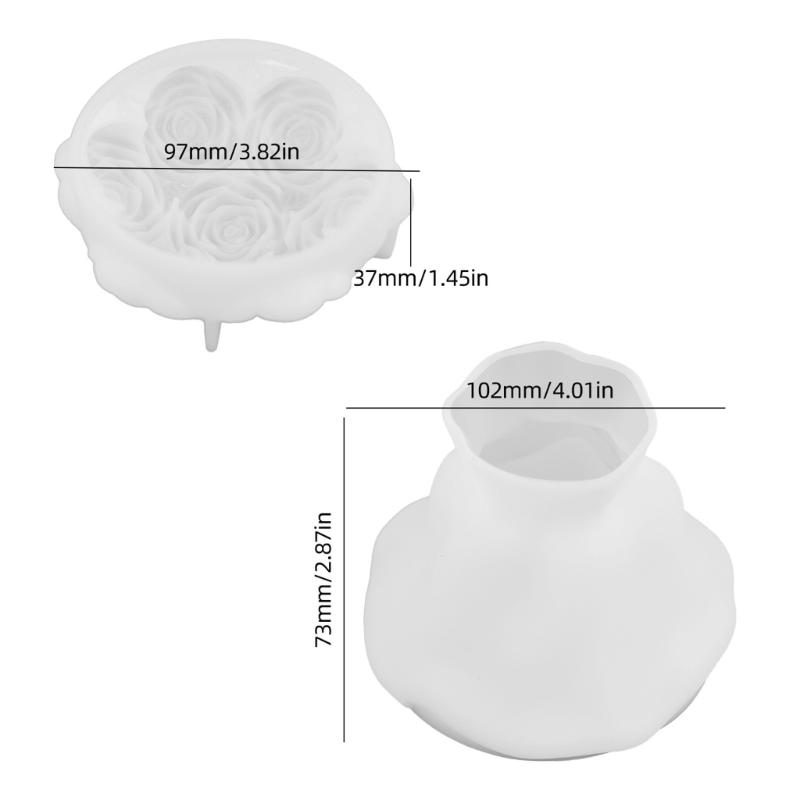 Creative Jewelry Organizers And Candy Storage Silicone Mold With Lid 3d Bouquet Jewelry Holder Mold For Home Decorations
